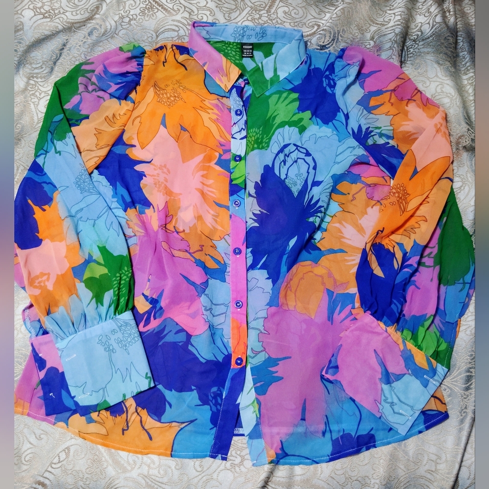 Colorful Floral Women's Blouse